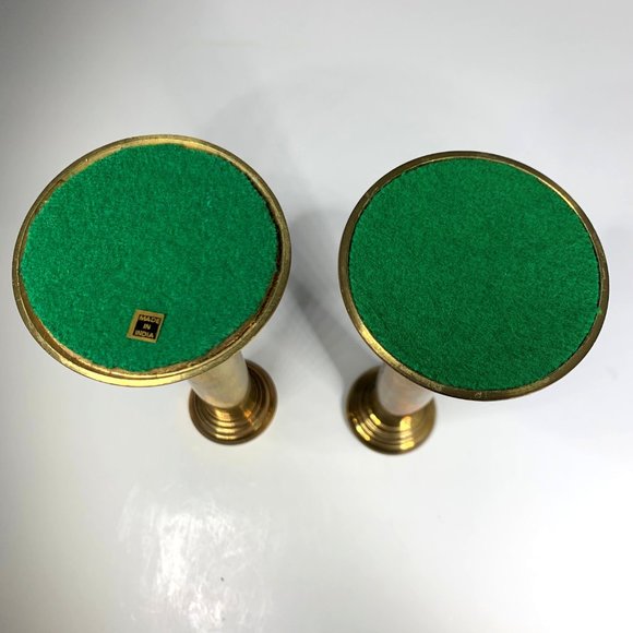 Vintage Art Deco Brass Candlesticks 7.25” Tall - Picture 3 of 4